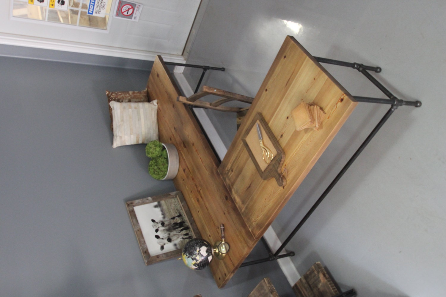 L Shaped Desk Wood Desk Pipe Desk Reclaimed Wood by DendroCo