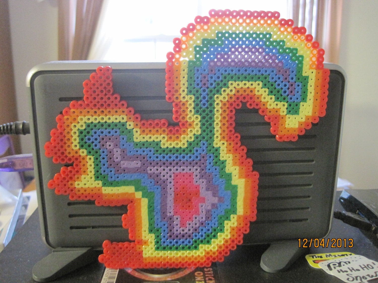 Items similar to Psychedelic Squirrel (Perler Bead Art) on Etsy