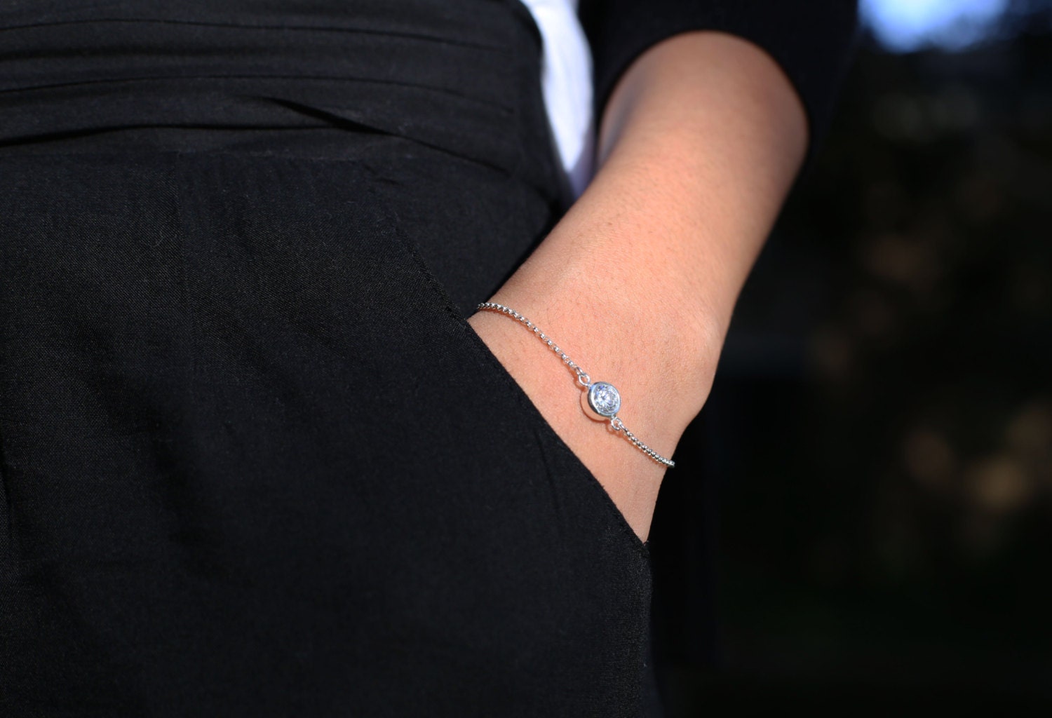 CZ diamond Bracelet Sterling silver bracelet with Cubic