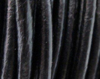 6 feet Black Natural Leather Cord 3 mm, Natural Leather Cord, Round Leather Cord