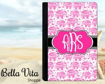 iPad Mini 4 Case, iPad Mini 2 Case, iPad Air 2 Case, iPad Mini Hard Case, iPad Case, Monogrammed Elephants Pattern, Indian Ethnic 2006