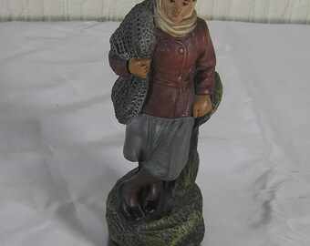 Vintage Clay Terracotta Figure French 'Souvenir De Bord De Mer' Ceramique D'Art - 33 Mont St Michel