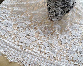 Venise lace fabric guipure lace white fabric by lacelindsay
