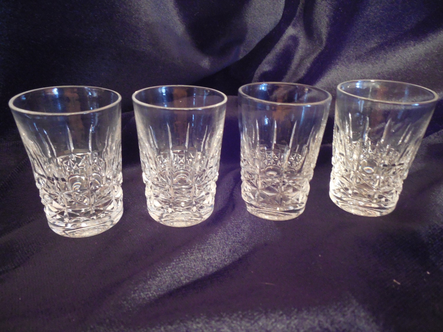 Set Of 4 Cut Crystal Shot Glasses By Oddsendsandgems On Etsy