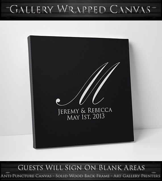 Custom Wedding Guest Book // Unique Wedding Guest Book // Guestbook Alternative // Personalized Guestbook Canvas by WeddingTreePrints