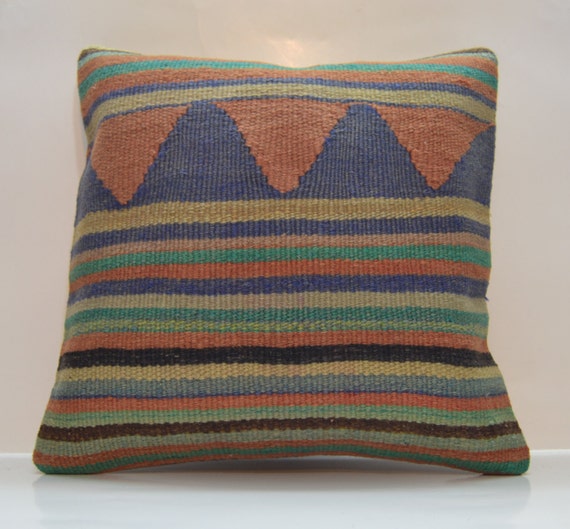 Turkish Sham Ethnic Kilim Pillow case Chevron by PillowsHistoric