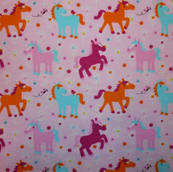 Flannel Fabric Horses 1 yard 100 Cotton Flannel by SnappyBaby