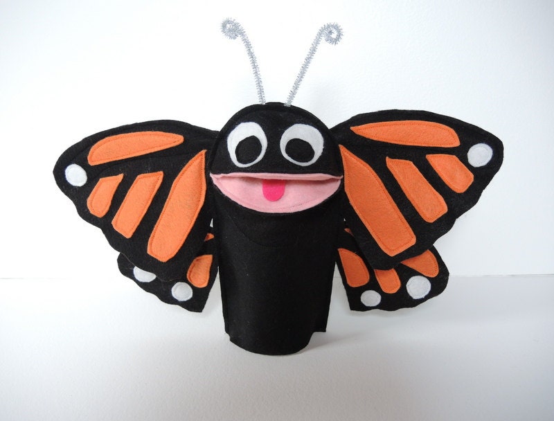 Monarch Butterfly MADE to ORDER Hand Puppet Kids by InJoyEcoCutie