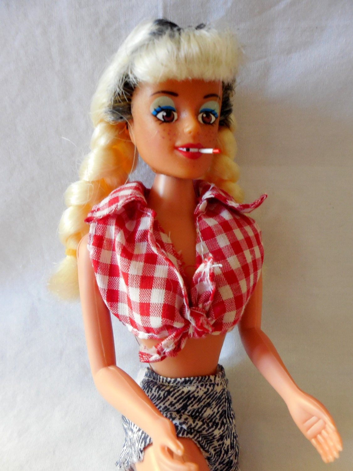 White Trash Barbie With Cigarette And Blonde by DippityDoodads