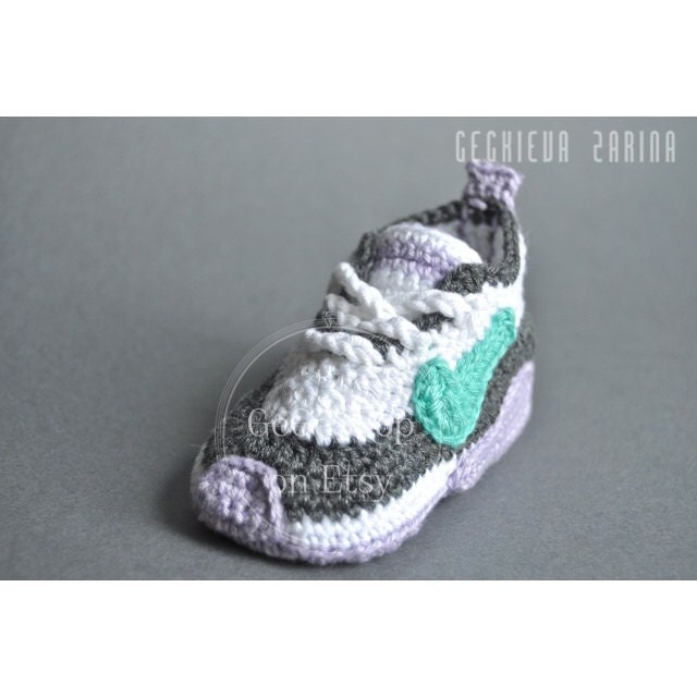 Crochet Baby Shoes Booties Baby Nike Newborn Baby Shoes by Kezga