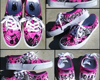 Music Saves - Handpainted Custom Vans Shoes