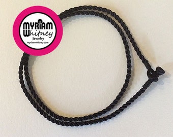 Black Silk Cord Necklace for Pendant and Jewelry - Black Rope Necklace