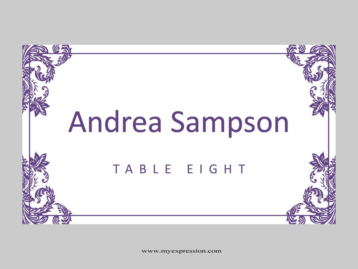 Wedding Place Card Template Free Word