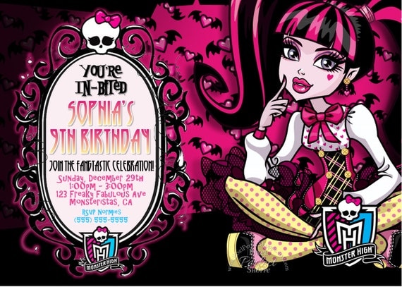 Draculaura Birthday Invitations 10