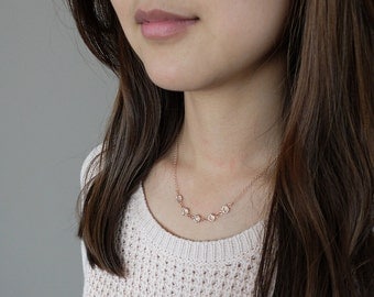 Anastasia (Clear/Rose Gold) - elegant and classy Swarovski crystal 14k rose gold-filled necklace