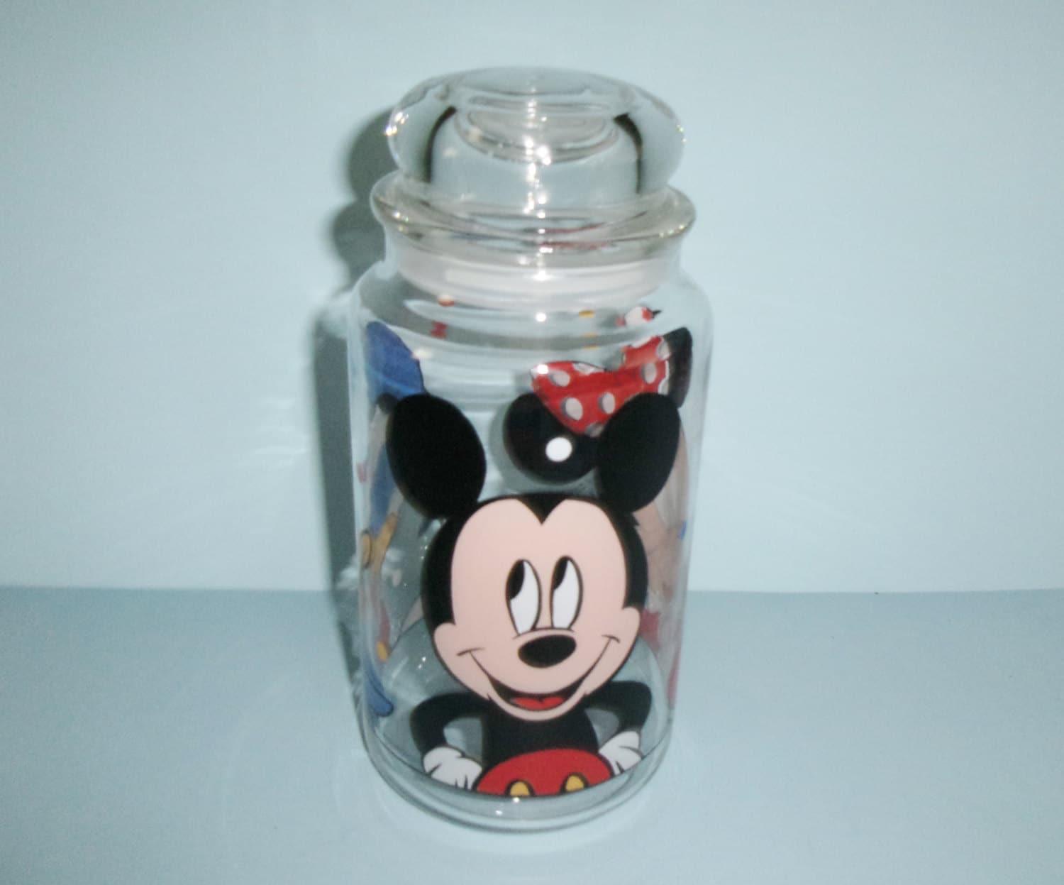 Disney Mickey Mouse Glass Candy Jar Storage Canister With