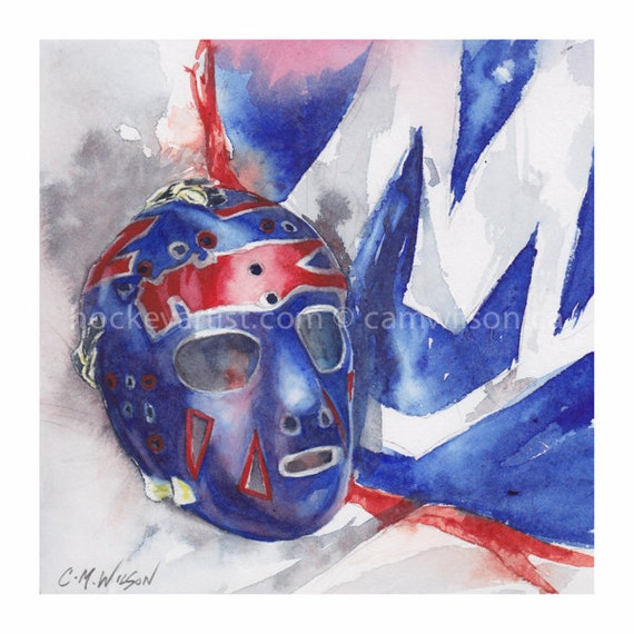 Chico Resch New York Islanders Goalie Mask Original Art