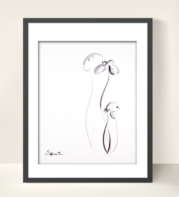 Tendresse Original minimaliste  dessin  abstrait fleur sticker