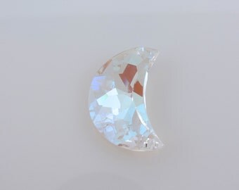 SWAROVSKI® Moon Crystal, Strass™ Article 8816 30mm Aurora Borealis, ONE(1) Crystal Crescent Moon, Genuine Lead Crystal, Suncatcher