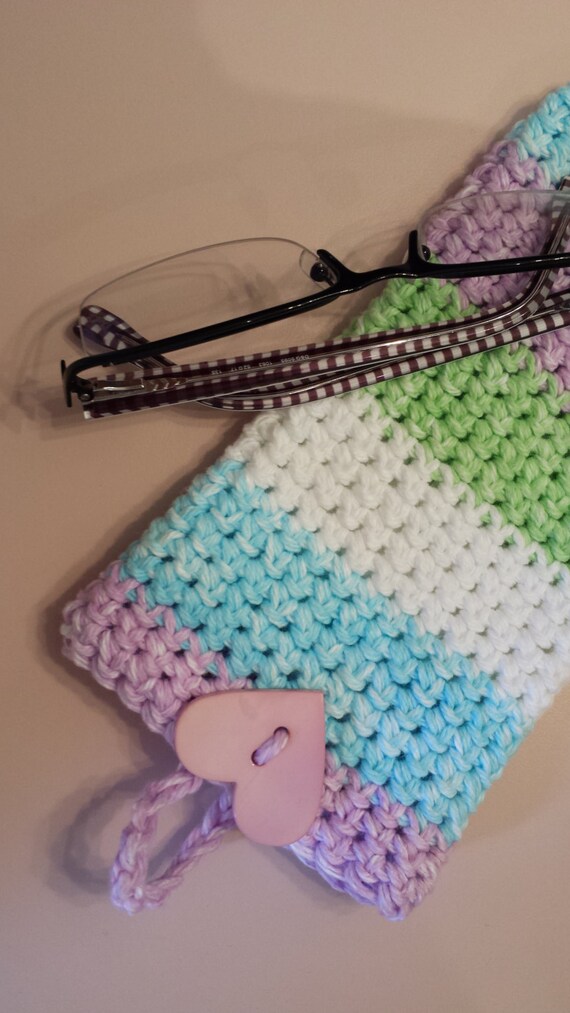Items similar to Cozy Eyeglass Protector sleeve crocheted on Etsy
