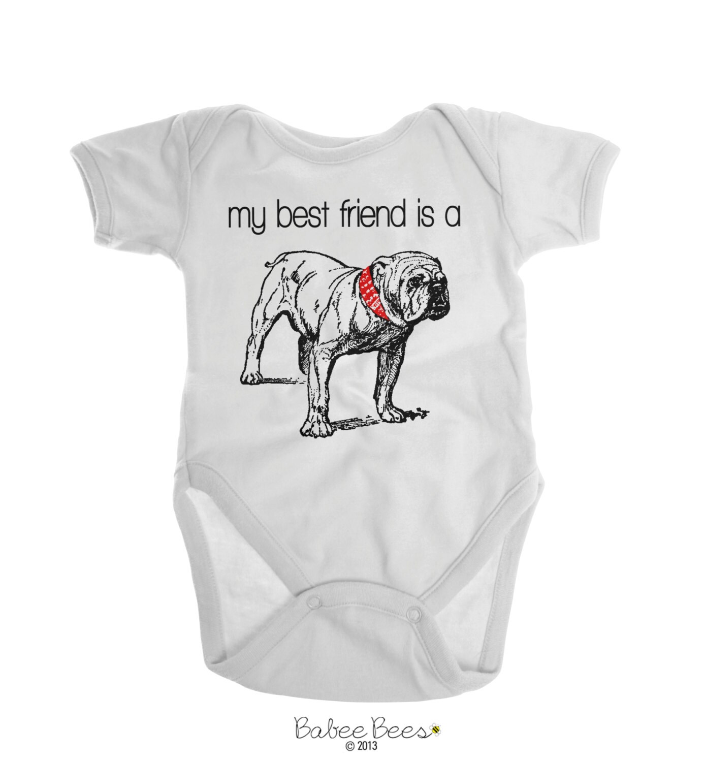 Baby Clothes Bulldog Baby English Bulldog American by BabeeBees