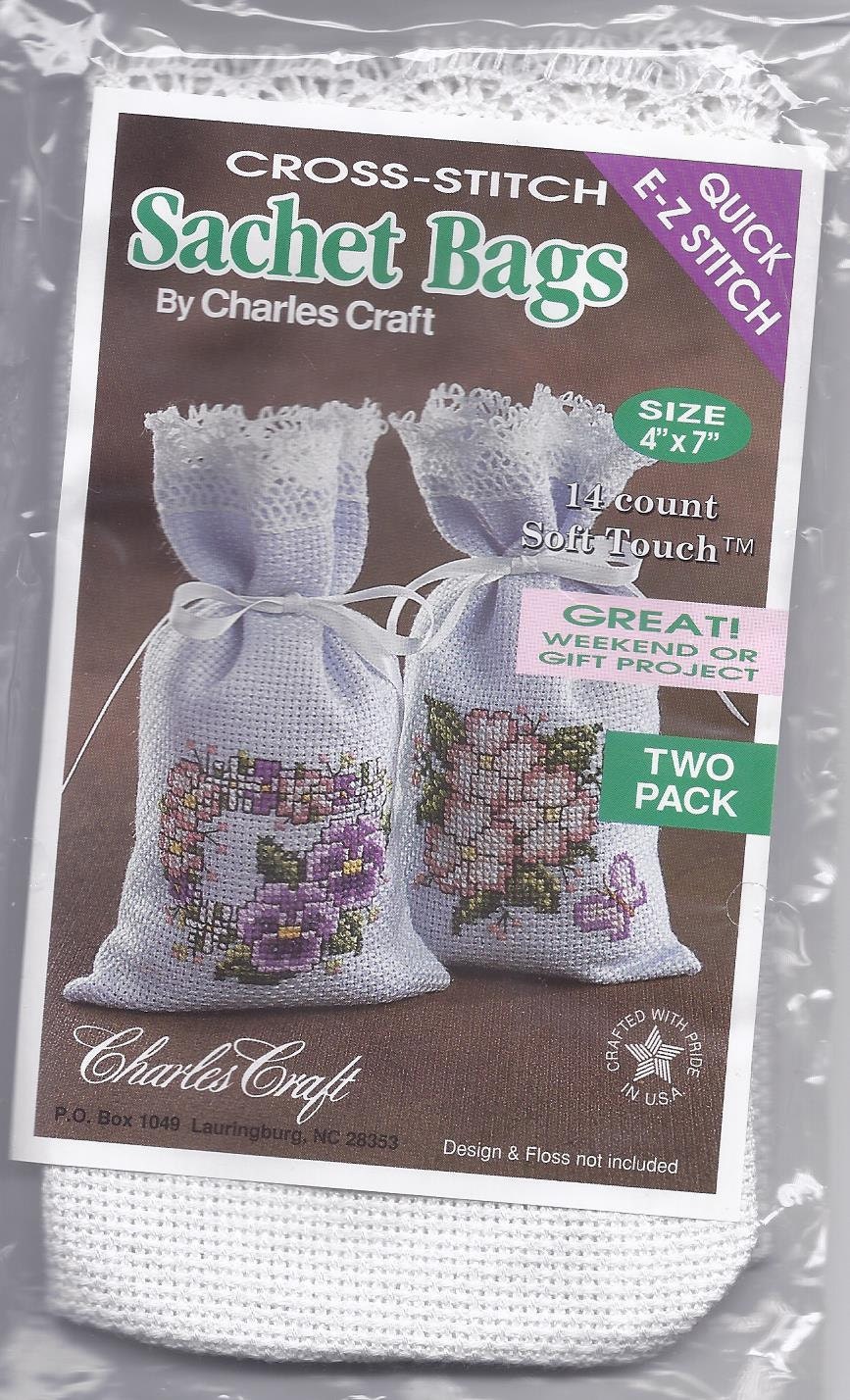 Sachet bags Charles Craft Cross stitch 4 x 7 two by HappySnippers