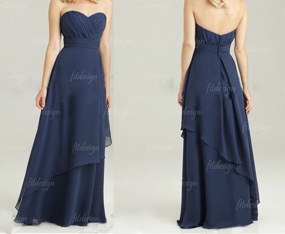 navy blue bridesmaid dress, long bridesmaid dress, elegant bridesmaid dress, cheap bridesmaid dress, long prom dress, 1400296