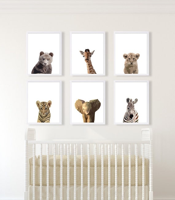 Zoo Animals Nursery Decor Safari Nursery Art Baby by CocoAndJames