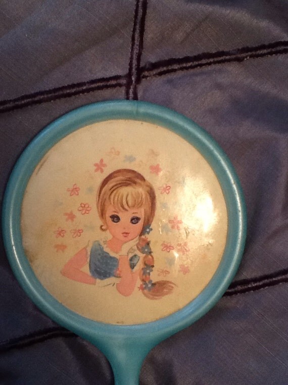 Items similar to Oh So Precious Child's Vintage Plastic Hand Mirror