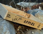 Rustic Reclaimed Wood Handmade "Local Apples" Storage Box Wooden Crate Country Farmhouse Gift Home Decor Tray Storage Solution Recycled