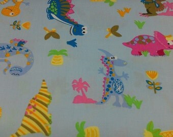 Dinosaur fabric. Cotton print Fabric