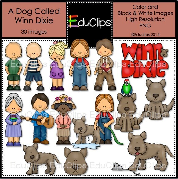 A Dog Called Winn Dixie Clip Art Bundle by EduClips on Etsy