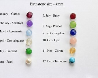 4 mm Birthstone charm - addition to the necklaces or bracelets