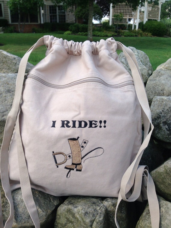 Embroidered Personalized Horse Drawstring Bags