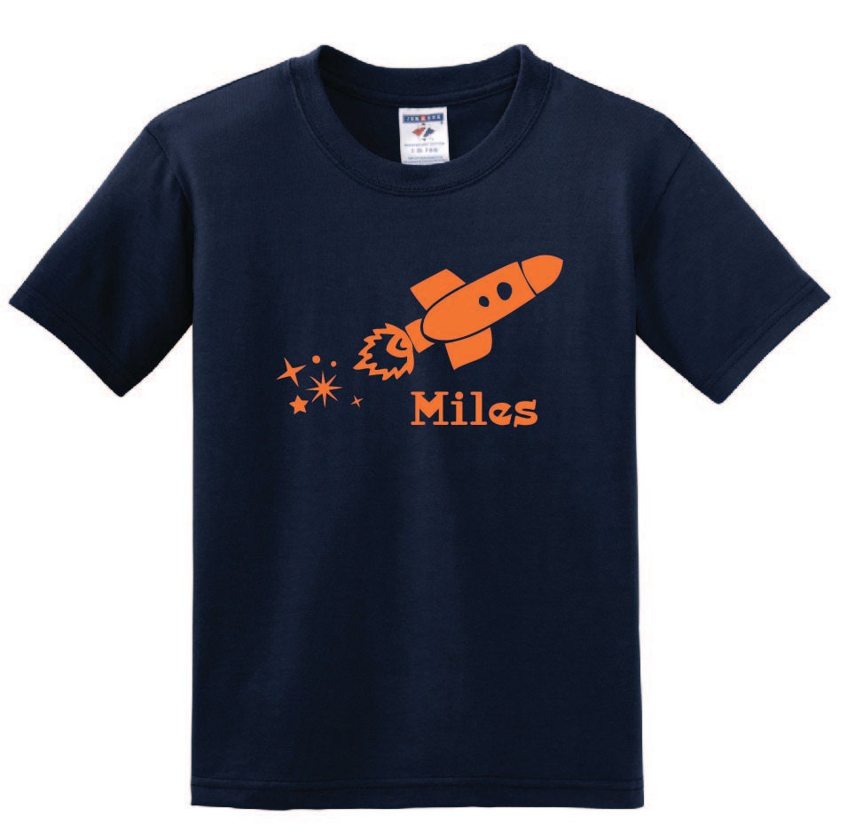 Personalized Rocket T shirt for boys youth rocket stars tee