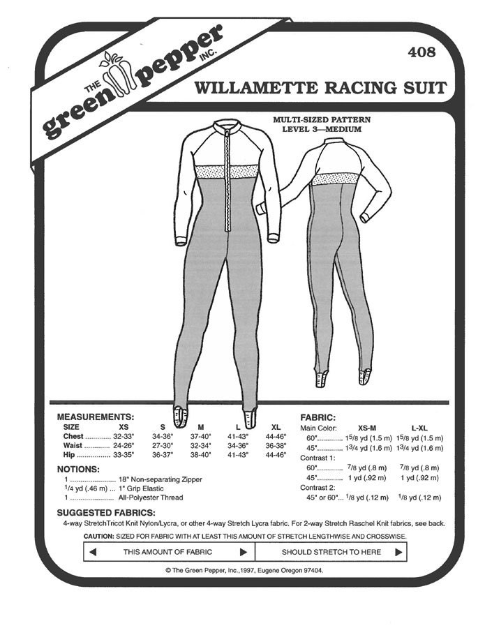 Green Pepper Sewing Pattern Unitard Patern Unitard Sewing