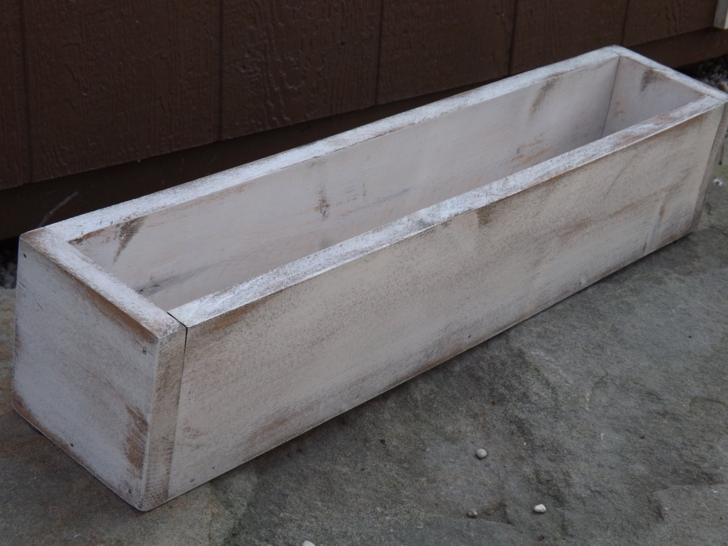 Distressed white planter box/window box/indoor, outdoor ...