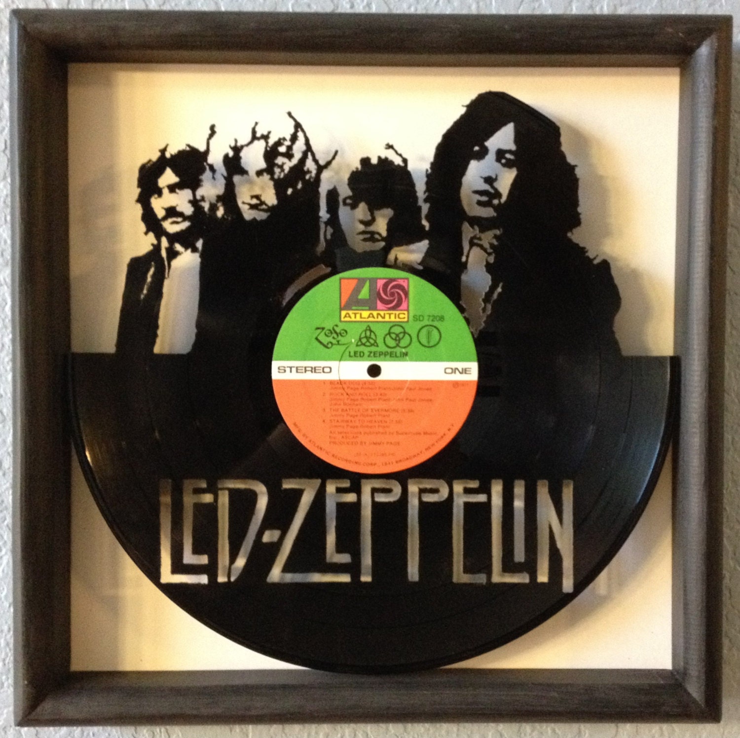 Led Zeppelin IV Zoso cut vinyl LP record framed art by LPVinylArt