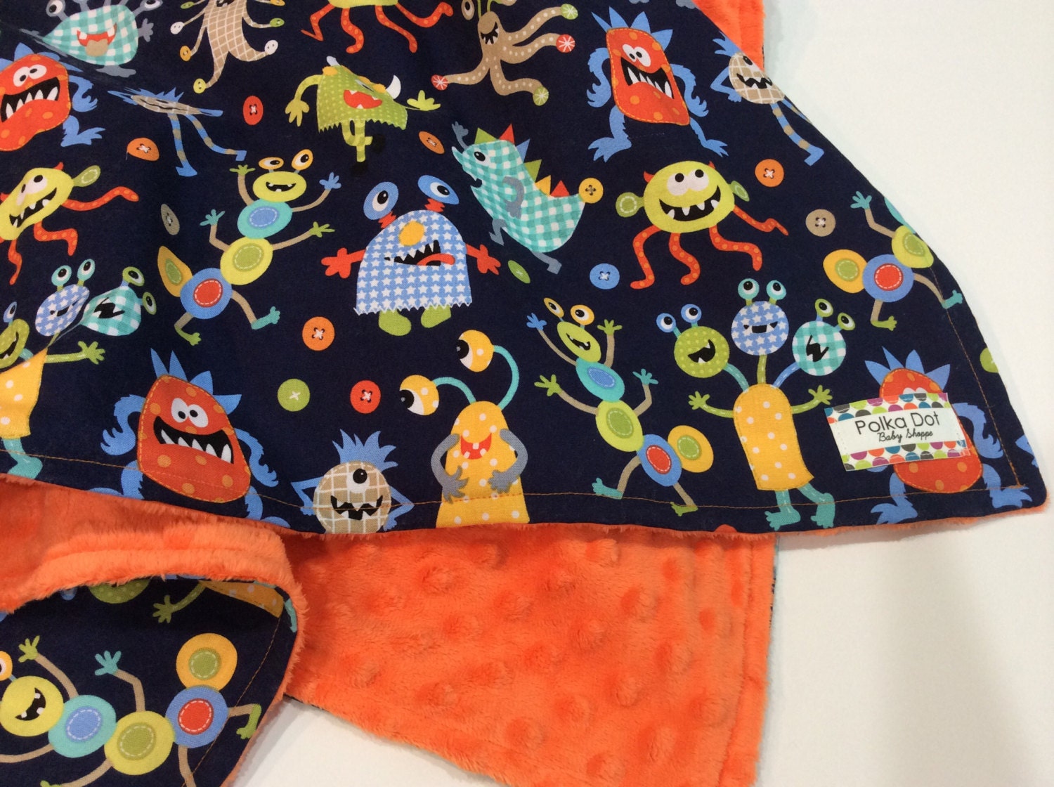 Baby Minky Blanket Boy Blanket Monsters by PolkaDotBabyShoppe