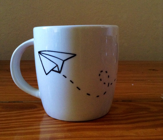 Paper Airplane Sharpie Mug