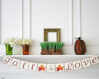 Fall in Love Banner - Fall Wedding Banners - Fall banners - Autumn Wedding Sign - Bridal Shower Decor - Fall Wedding Decor