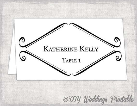 Tent Name Card Template Word