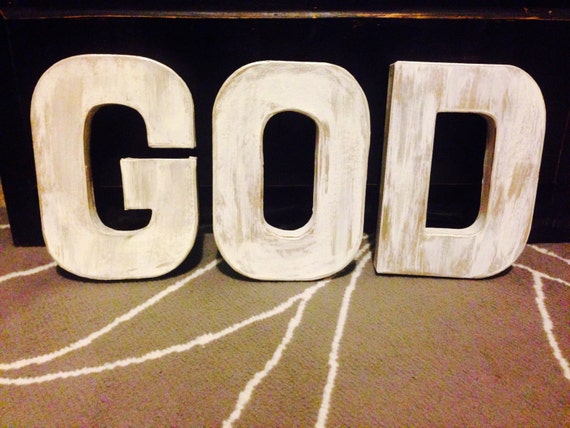 Items Similar To Cardboard Painted God Letters On Etsy