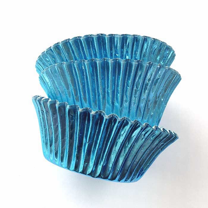 Dusty Blue Foil Cupcake Liners 45 Metallic Blue Cupcake