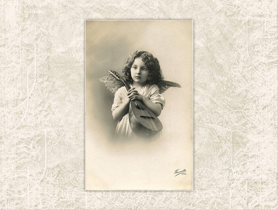 Digital Postcard Download - Victorian Woman Photo - Antique Postcard Photo of Woman - Old Vintage Postcard - Printable JPG INSTANT DOWNLOAD