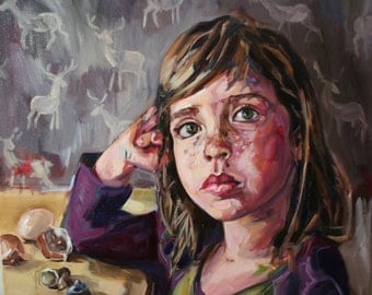 Original Oil Painting - Child/Imagination/Evangeline