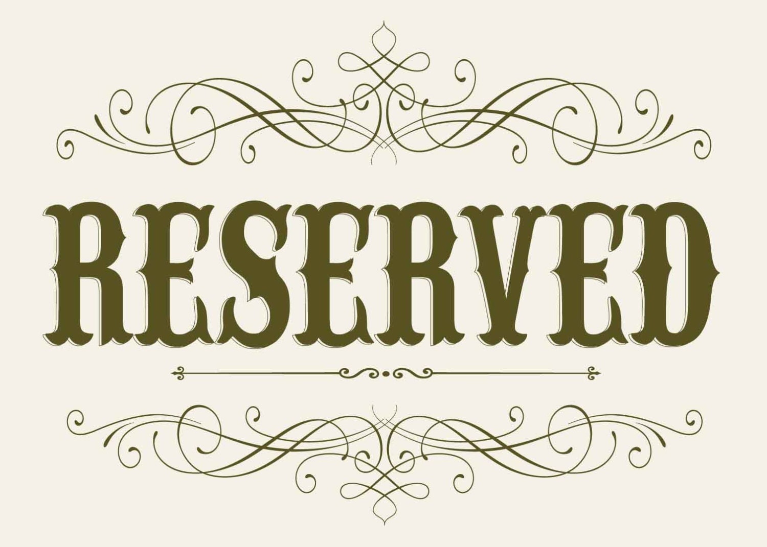 Wedding Seating RESERVED Sign 5 x 7
