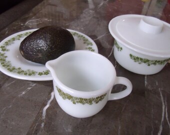 vintage painted corning cookware set