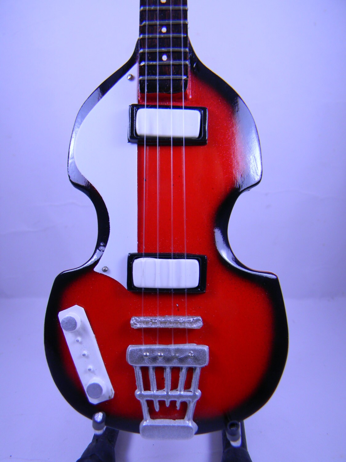 Miniature Guitar Hofner Bass Paul Mc Cartney Free Leather