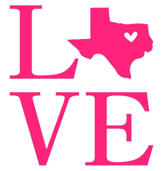 Download Texas LOVE vinyl decal